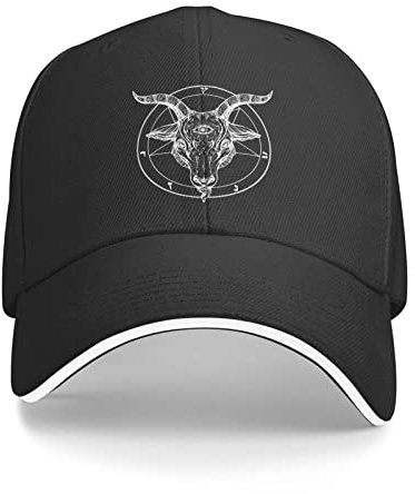 311 Freizeit Basecap Pentagramm Mit Dämon Baphomet Satanic Goat Trucker Baseballcap Sonnenschutz Sonnenblende Mütze Verstellbare Basecap Für Reisen, Damen, Golf