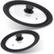 Anaeat Silicone Universal Lid for Pots, Pans and Skillets - Tempered Glass Covered with Heat Resistant Silicone Rim Fits All 18cm to 30cm Diameter Cookware -Easy to Use Replacement Frying Pan Cover