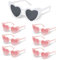 Sunwuun 7 Stück JGA Brille Team Braut,Bride to Be Herz Sonnenbrille,Bride Partybrille Herz Sonnenbrille,JGA Accessoires Frauen,Bride Bridesmaids Junggesellenabschied Deko