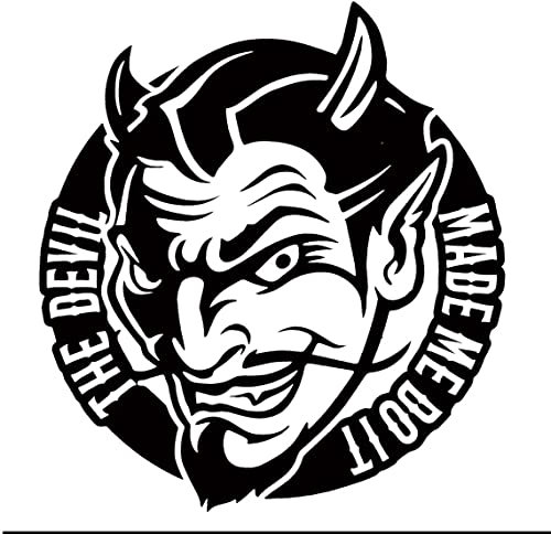 myrockshirt Teufel The Devil Made me do it 15 cm Aufkleber Autoaufkleber Freie Farbwahl Profi Qualität