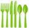 Assorted Plastic Reusable Cutlery Set 18 Pcs, Pack of 18 (Lime Green)