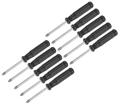 sourcing map Mini Phillips Screwdriver, 4.0mm Cross Head with Black Handle for Small Appliances, 10 Pcs
