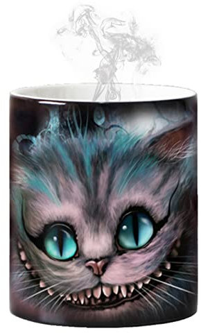 Ariycaz Kaffeetassen,Cheshire cat wärmeempfindliche Keramik-Kaffeetassen Zauberbecher Perfektes Neuheitsgeschenk Vatergeschenke 350 ml (12oz)…
