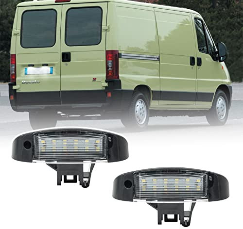 njssjd LED Kennzeichenbeleuchtung Kompatibel mit 2000-2006 FIAT Ducato, Peugeot Boxer, C-itroen Jumpy Xenon Weiße Nummernschildbeleuchtung