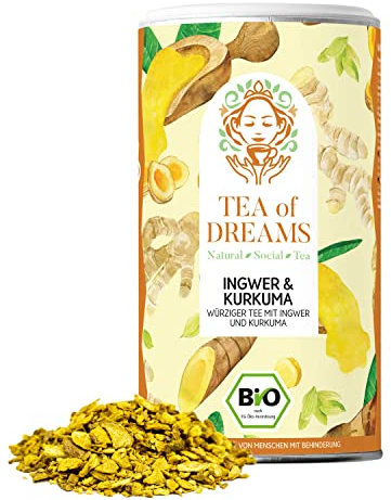 Funktionstee Bio | Ingwer & Kurkuma Würziger Tee mit Ingwer und Kurkuma | loser Tee | 70g