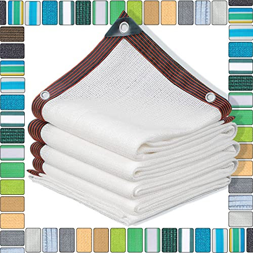 SDLLG Filet d'ombrage avec œillets - Blanc - 1,5 x 3 m - Voile d'ombrage à 90% - en polyéthylène Haute densité - Respirant, rafraîchissant - Filet de Protection Contre Le Vent - pour Balcon
