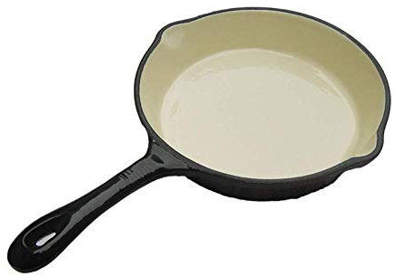 Ollas y sartenes de Cocina Sartén Sartén de Hierro Fundido de Mango Largo Cazo Sartén Sartén Olla de Esmalte Sartén de Fondo Plano Sartén Antiadherente Olla de Cocina Sartén (Color