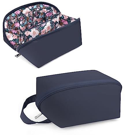 Lychii Kulturtasche für Damen, Reise-Kulturbeutel Organizer, WasserdichteLeichte Makeup Tasche Waschtaschel für Koffer & Handgepäck - Marineblau