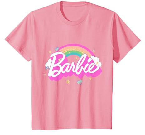 Bambino Barbie T-Shirt Ragazza Arcobaleno Tante Taglie + Colori Maglietta