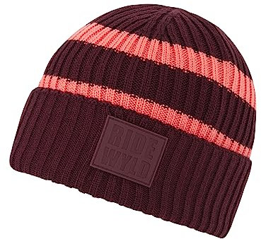 Ziener Herren Indri Mütze/warm, gestrickt, dreifarbig, Velvet red, S