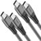 Cable USB C a USB C 1M 2Pack, 100W Cable USBC Carga Rapida PD3.0 5A Trenzado Nylon Cable Tipo C C able Cargador para iPhone 15 Pro Max/15 Plus,Samsung S24 S23 S21 Ultra,iPad Pro/Air/Mini 6,MacBook Pro