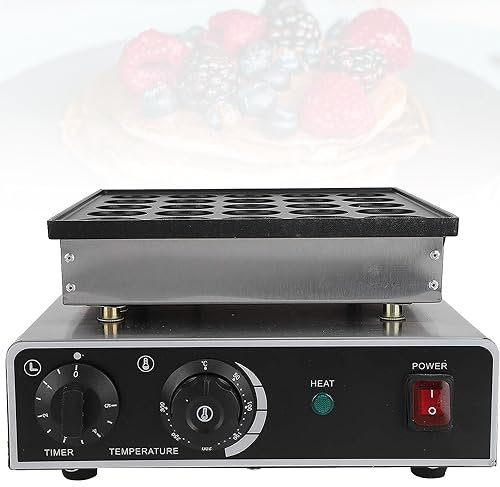 TAHALI Mini gaufrier hollandais 850W, 25 Trous, antiadhésif, pour Tarte, Muffin, gaufrier, pour la Cuisine à Domicile, Restaurant, Boulangerie