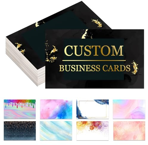 Business Cards Personalised Custom Business Cards Customise with Logo Customisable 1000 500 200 100 for Small Business Customised Double-Sided Printing Waterproof Business Card