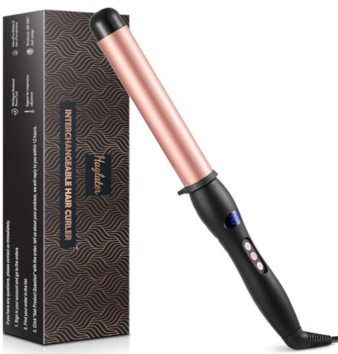 Hair Curling Wand 32mm, Haglater Curler Quick Heating Curling Wand for Long Hair, Ceramic Barrel Curling Iron with Adjustable Temperature 80-230°C