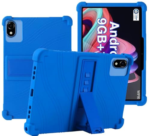 YHFZR Hülle für DOOGEE U10 Tablet, Leicht Silikon Weich Kindgerechte Hülle mit Standfunktion für DOOGEE U10 Tablet 10,1 Zoll, Dunkel Blau
