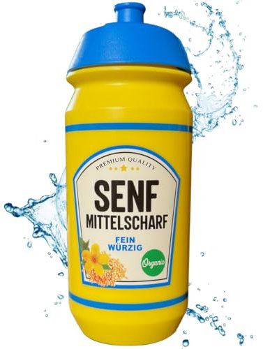 Most Muckis Upgrade Yourself Trinkflasche Senf 500ml BPA-freie Wasserflasche für Sport Fitness Freizeit Outdoor Fahrrad Arbeit Reise Schule Geschenkidee Zubehör nachhaltig