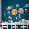 Decotia Aquarell Sonnensystem Große Wandtattoos für Kinder, Große Wandaufkleber Planeten, Kinderzimmer, Wandsticker, Wand Dekor Set Selbstklebend (L)