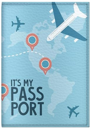 Quttie Reisepasshülle für Kinder, Damen und Herren, süße passhülle, reisepass (Airplane)
