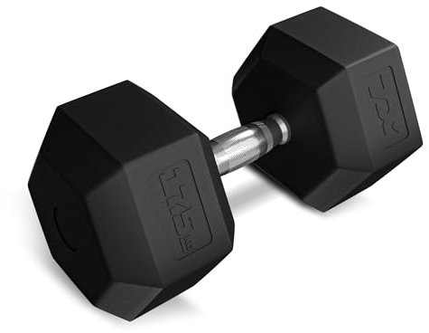 TREX SPORT Hexagon Hanteln | gummierte Kurzhanteln 2,5kg-20kg mit verchromtem Griff | Hanteln Dumbbells (1x17,5 kg)