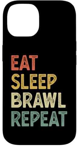 Eat Sleep Brawl Repeat Stars Lustiges Videospiel Hülle für iPhone 14