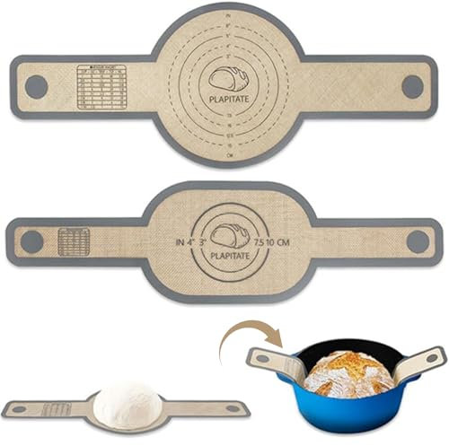 Silicone Bread Sling for Dutch Oven, Reusable Bread Sling Non Stick Bread Mat Multifunctional Baking Mat with Long Handles Heat Resistant Dutch Oven Liner for Transferring Sourdough