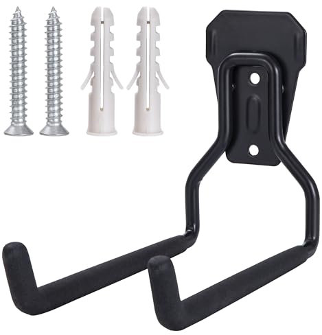 HOLEMZ Ganchos de Pared Colgador Tarea Pesada Gigante Pesado Ganchos de Garaje para Colgar Universal Ganchos de Almacenamiento de Bicicletas para Manguera de Jardín Negro