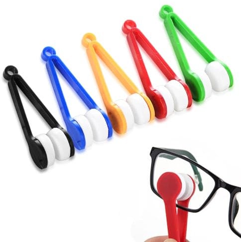 MeiyiZheng 5 Pcs Spectacle Glass Cleaner Portable Glasses Cleaning Clips Eyeglass Lens Cleaner Microfiber Spectacles Soft Brush Glasses Cleaning Accessories for Glasses Sunglasses Reading Glasses