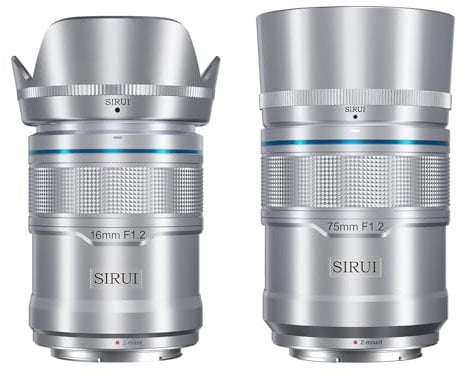 SIRUI Sniper 16mm, 75mm APS-C Autofocus Lens Set, F1.2 Wide Angle Camera Lens, Z Mount Lens for Zfc, Z6, Z50, Z9 (AS-2S-ZS, Z Mount, Silver)