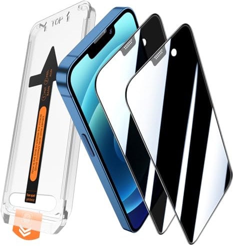 JEHOO 2 Pack for iPhone 12/iPhone 12 Pro Privacy Screen Protector, Auto-Dust Removal,Full Coverage Premium 9H Tempered Glass,Anti-Scratch,Anti-fingerprint,Bubble-Free with Auto Alignment Install Frame