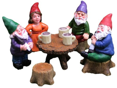VANZACK Miniatur Gartenzwerge Set Lustige Gartenfiguren Für Bonsai Pflanzen Und Feengärten Wetterfeste Deko Für Außenbereich Teiliges -statuen Set
