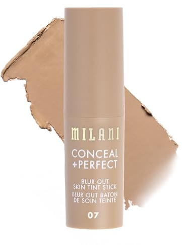 Milani Conceal + Perfect Blur Out Skin Tint Stick - Light to Medium Coverage Tinted Moisturizer Stick with Vitamin C & E - Soft Matte, Pore Blurring Natural Finish 07-Light Medium Neutral