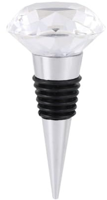 SECFOU Elegante Tapón de Corcho para Vino Tinto de Metal Y Cristal para Fiestas