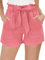 JFAN Pantaloncini Donna Estivi Alta Vita Elastico Coulisse Pantaloni Corti con Tasca Casual Leggero Annodata Shorts Corti Jogging Sport Rosa M