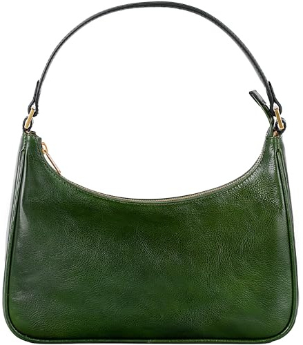 Time Resistance Lederhandtasche - Vollnarbenleder Geldbörse für Damen - Umhängetasche