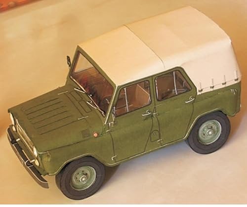NZPOST UAZ-469 Kozlik (Ziege) Jeep, Maßstab 1:25, Maßstab 1:25, Bastelpapier, Modellbausatz (zerlegtes Set)