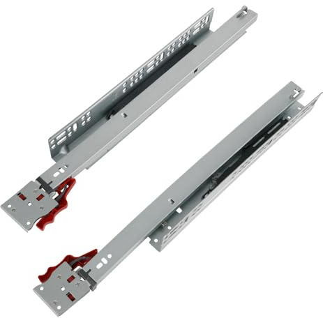WingFly Unterflurführungen 1 Paar Schubladenauszüge, 600mm Auszugsschienen Bodenmontage mit Soft Close Teleskopschienen Bodenmontage Vollauszug (60CM)
