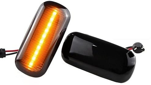 Huhpa 2 stücke Dynamische Blinker Seitenmarkierung Kotflügel Sequentielle Anzeigelampe for Audi A3 S3 8P A4 S4 RS4 B6 B7 A6 S6 RS6 C6 05-08(2pcs Dynamic)