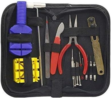 SHRGOMPIT Watch Battery Replacement Tool Kit - 16-Piece Watch Repair Tools Set with Opener and Belt Repair Hand Tools