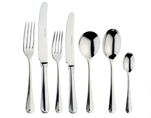 Arthur Price Rattail 42-Piece Cutlery Set, Stainless Steel, Service for 6, Silver