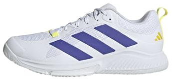 adidas Herren Court Team Bounce 2.0 Shoes, FTWR White/Solar Purple/Solar Lemon, 41 1/3 EU
