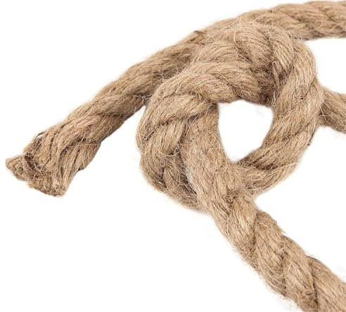 Cuerda de Yute Natural 30 mm, 3/5/10 m, Cuerda Vintage for Manualidades, embalajes, jardinería, Bodas y decoración del hogar para Artesanía, Jardinería(Natural 3M)