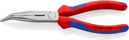 KNIPEX Pinza per meccanica - con becchi mezzotondi con tronchese (pinza a becchi di cicogna) (200 mm) 26 22 200 SB (confezione self-service/blister), Multicolore
