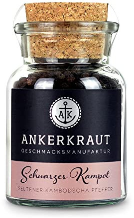 Ankerkraut Kampot - Pimienta (grano entero, 80 g, vidrio de corcho), color negro