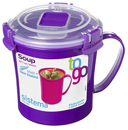 Sistema Assorted Colours To Go Microwave Soup Mug 656 ml
