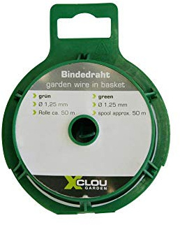 Xclou Garden Bindedraht ummantelt, Durchmesser circa 1,25 mm und 50 m lang, grün, 10.4 x 5.6 x 8.7 cm, 360231