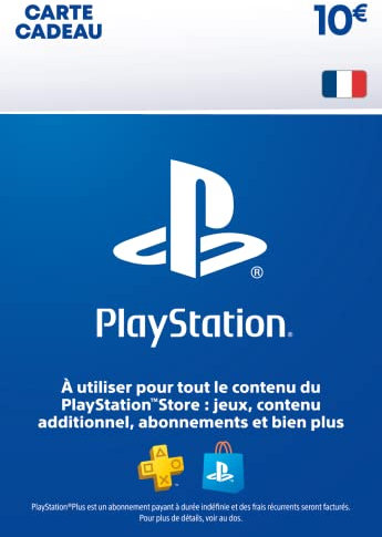 Sony PlayStation Store, Carte Cadeau PSN, Valeur 10 EUR, Compte Français, Code de Téléchargement (PS5/PS4/PS3/PS Vita)