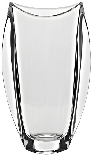 CRISTALICA Vase Blumenvase Orbit Transparent Oval H 22,5 cm Kristallglas Tischvase Tischdeko Hochzeitdeko