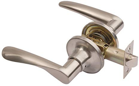 Excel Architectural DP6972 Passage Door Handle on Rose Set with Adjustable Latch, Satin Nickel
