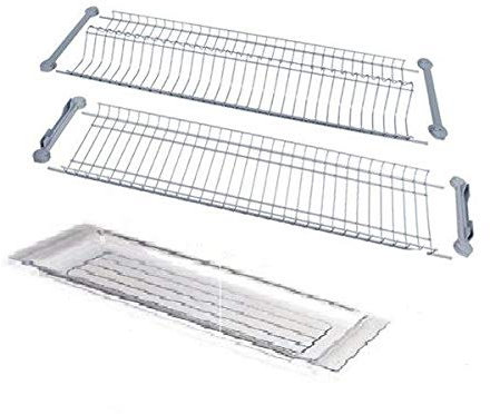 Colapiatti Scolapiatti a pensile in acciaio inox cromato con Vassoio 76 cm