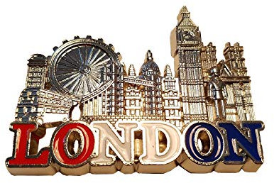 London Metal Fridge Magnet - Silver Coloured/Eye/Tower Bridge/Big Ben/St. Paul's Cathedral/Westminster Abbey/Royal Guard/Telephone Box/Double Decker Bus/England UK British Souvenir
